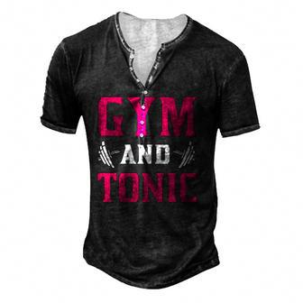 Gym And Tonic Workout Exercise Training Men's Henley T-Shirt | Mazezy