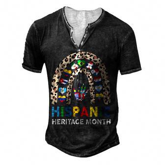 Happy Hispanic Heritage Month Country Flags Latino Men's Henley Button-Down 3D Print T-shirt - Thegiftio UK