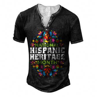 Happy National Hispanic Heritage Month Latino Pride Flag V2 Men's Henley Button-Down 3D Print T-shirt - Thegiftio UK