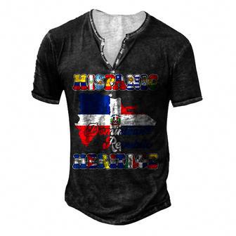 Hispanic Heritage Month Dominicana Dominican Republic Flag Men's Henley Button-Down 3D Print T-shirt - Thegiftio UK