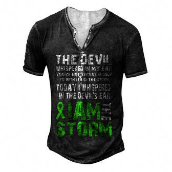 I Am The Storm Mental Health Awareness Green Ribbon Men's Henley Button-Down 3D Print T-shirt - Thegiftio UK