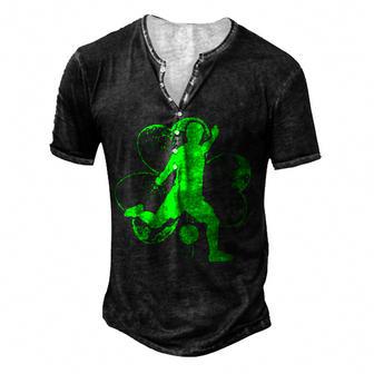 Irish Soccer Shamrock Funny Irish St Patrick Day Men Boys Men's Henley Button-Down 3D Print T-shirt - Thegiftio UK