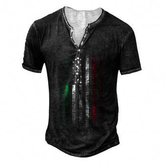 Italy Usa Flag 4Th Of July Patriotic American Italian Flag V2 Men's Henley Button-Down 3D Print T-shirt - Thegiftio UK