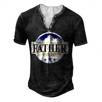 Its Not A Dad Bod Its A Father Figure Vintage Fathers Day Men's Henley Button-Down 3D Print T-shirt - Thegiftio UK