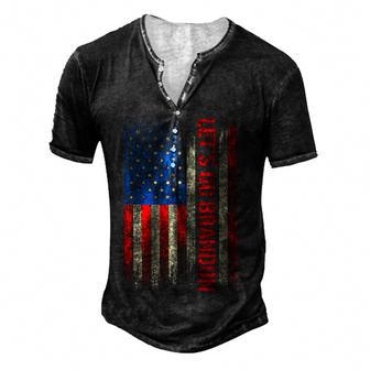 Lets Go Brandon Conservative Us Flag Men's Henley Button-Down 3D Print T-shirt - Thegiftio UK