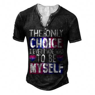 Lgbt Bi Pride Proud Bisexual Bisexuality Flag Bisexual V3 Men's Henley Button-Down 3D Print T-shirt - Thegiftio UK