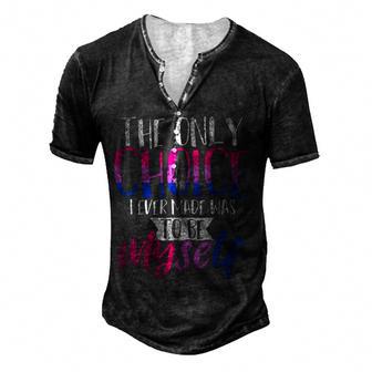 Lgbt Bi Pride Proud Bisexual Bisexuality Flag Gift Bisexual Men's Henley Button-Down 3D Print T-shirt - Thegiftio UK