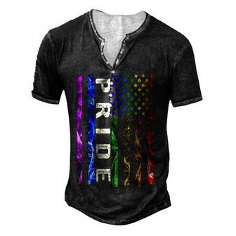 Lgbt Gay Pride Flag Gay Pride 2022 Costume Cool Gifts Men's Henley Button-Down 3D Print T-shirt - Thegiftio UK