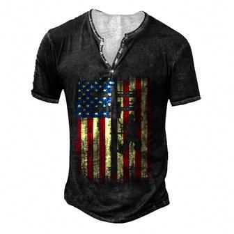Lineman American Flag Usa Patriotic Lineman Gift Lineman Men's Henley Button-Down 3D Print T-shirt - Thegiftio UK