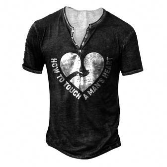A Mans Heart Men's Henley T-Shirt - Seseable