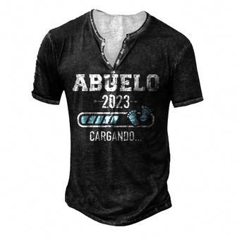 Mens Abuelo 2023 Cargando Men's Henley Button-Down 3D Print T-shirt - Thegiftio UK