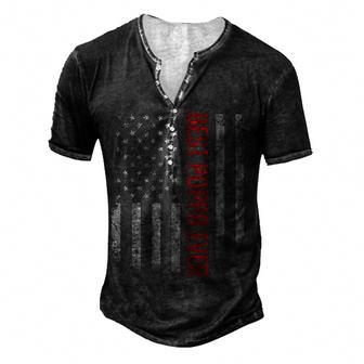 Mens American Flag Dad Gift For Fathers Day Best Poppa Ever Men's Henley Button-Down 3D Print T-shirt - Thegiftio UK