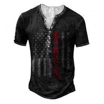 Mens American Flag Dad Gift For Fathers Day Best Uncle Ever Men's Henley Button-Down 3D Print T-shirt - Thegiftio UK