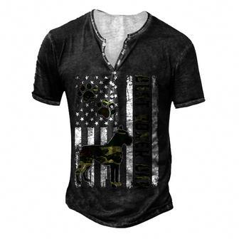 Mens Best Boxer Dad Ever Dog Lover American Flag Gift V2 Men's Henley Button-Down 3D Print T-shirt - Thegiftio UK