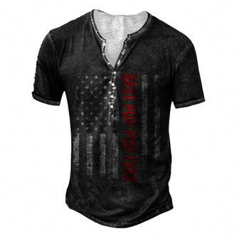 Mens Best Pop Pop Ever American Flag Gifts For Fathers Day Men's Henley Button-Down 3D Print T-shirt - Thegiftio UK