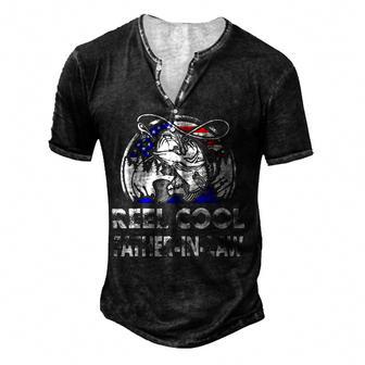 Mens Fathers Day Gift Reel Cool Father-In-Law Fishing Men's Henley Button-Down 3D Print T-shirt - Thegiftio UK