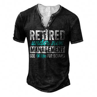 Mens Funny Retirement Design Men Dad Retiring Party Humor Lovers Men's Henley Button-Down 3D Print T-shirt - Thegiftio UK