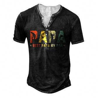 Mens Mens Fathers Day Best Papa By Par Golf Gift Papa Golf Men's Henley Button-Down 3D Print T-shirt - Thegiftio UK