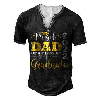 Mens Proud Dad Of A Class Of 2022 Graduate Senior 22 Daddy V3 Men's Henley Button-Down 3D Print T-shirt - Thegiftio UK