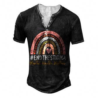 Mental Health Matters Awareness Dont Judge End The Stigma Men's Henley Button-Down 3D Print T-shirt - Thegiftio UK