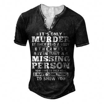 Missing Person Men's Henley T-Shirt - Seseable