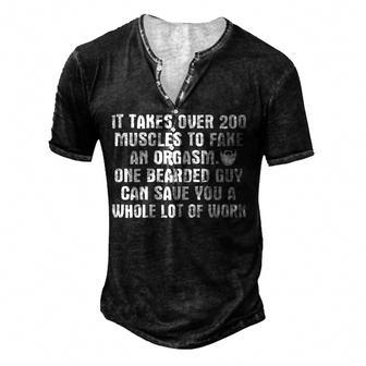 One Beard Men's Henley T-Shirt - Seseable