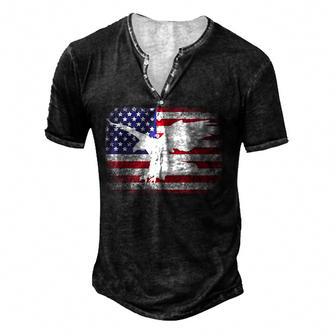 Patriotic Us Usa American Flag Eagle 4Th Of July Men's Henley Button-Down 3D Print T-shirt - Thegiftio UK