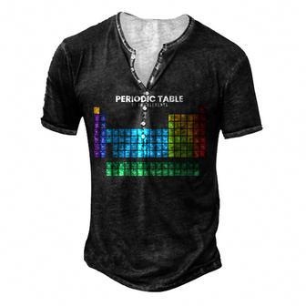 Periodic Table Of Elements V2 Men's Henley Button-Down 3D Print T-shirt - Thegiftio UK