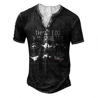 Pigeon Breeding Men Pigeon Racing Lover King Pigeon Men's Henley Button-Down 3D Print T-shirt - Thegiftio UK