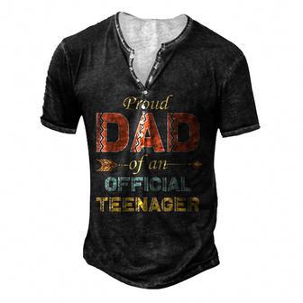 Proud Dad Of Official Nager 13Th Birthday 13 Year Old Men's Henley Button-Down 3D Print T-shirt - Thegiftio UK