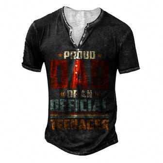 Proud Dad Official Nager Funny Bday Party 13 Year Old Men's Henley Button-Down 3D Print T-shirt - Thegiftio UK