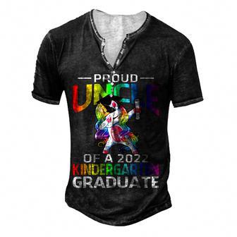 Proud Uncle Of A 2022 Kindergarten Graduate Unicorn Men's Henley Button-Down 3D Print T-shirt - Thegiftio UK