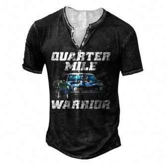 Quarter Mile Warrior Men's Henley T-Shirt - Seseable