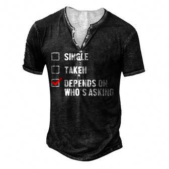 Relationship Status Whos Men's Henley T-Shirt - Seseable