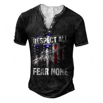 Respect All Fear Men's Henley T-Shirt - Seseable