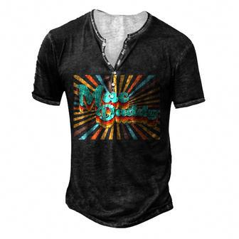 Retro 1970S 80 Funk Mac Daddy Distressed Disco Men's Henley Button-Down 3D Print T-shirt - Thegiftio UK