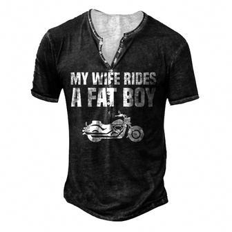 Rides Fat Boy Men's Henley T-Shirt - Seseable