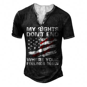 My Rights Dont End V2 Men's Henley T-Shirt - Seseable