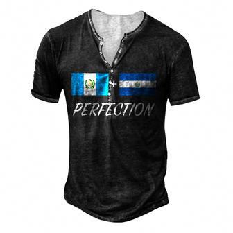 Salvadoran Guatemalan Flag Guatemala El Salvador Men's Henley Button-Down 3D Print T-shirt - Thegiftio UK
