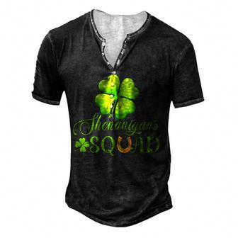 Shenanigans Squad St Patricks Day Shamrock Clover Men's Henley Button-Down 3D Print T-shirt - Thegiftio UK