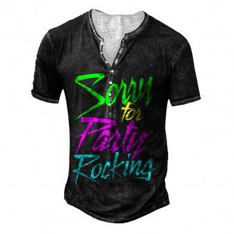 So Sorry For Party Rocking V2 Men's Henley Button-Down 3D Print T-shirt - Thegiftio UK