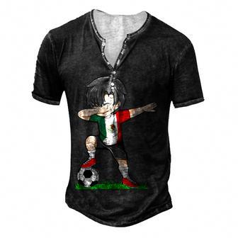 Soccer Mexico Jersey Mexican Flag Football Boys Men Men's Henley Button-Down 3D Print T-shirt - Thegiftio UK
