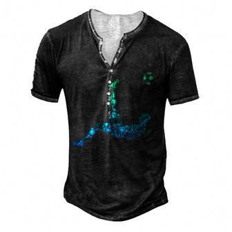 Soccer Players Youth Men Boys Kids Men's Henley Button-Down 3D Print T-shirt - Thegiftio UK