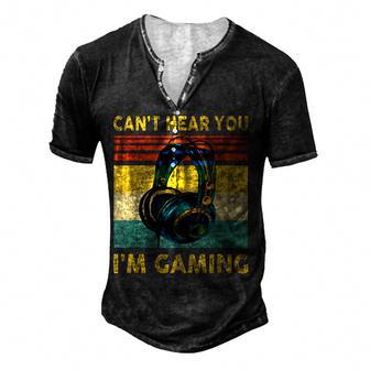 Sorry I Cant Hear You Im Gaming Retro Gamer Gifts Boys Men Men's Henley Button-Down 3D Print T-shirt - Thegiftio UK