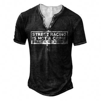 Street Racing Is V2 Men's Henley T-Shirt - Seseable