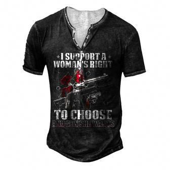 Support A Womans Choice Men's Henley T-Shirt - Seseable