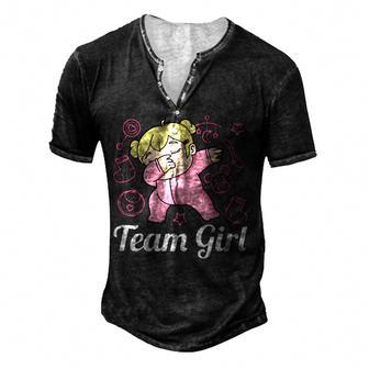 Team Girl Gender Reveal Party Team Pink Baby Announcement V11 Men's Henley Button-Down 3D Print T-shirt - Thegiftio UK