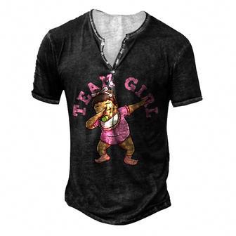 Team Girl Gender Reveal Party Team Pink Baby Announcement V12 Men's Henley Button-Down 3D Print T-shirt - Thegiftio UK