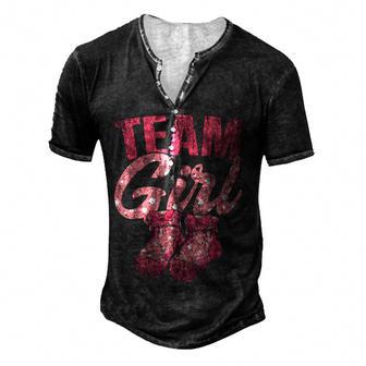 Team Girl Gender Reveal Party Team Pink Baby Announcement V7 Men's Henley Button-Down 3D Print T-shirt - Thegiftio UK