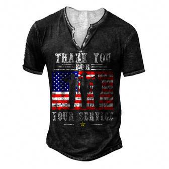 Thank You For Your Services Patriotic - Veterans Day For Men Men's Henley Button-Down 3D Print T-shirt - Thegiftio UK